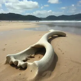 osso gigante encontrado em praia de SP