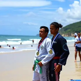 Atletas de Guarujá conquistam 32 medalhas em competição de Jiu-Jitsu em SP