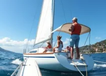 família em veleiro viajando pelo mundo
