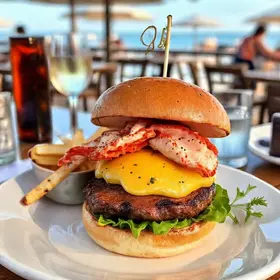 hamburguer de lagosta e carne angus