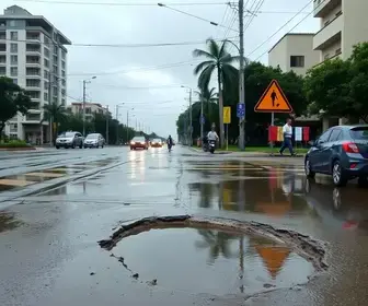buracos e alagamentos
